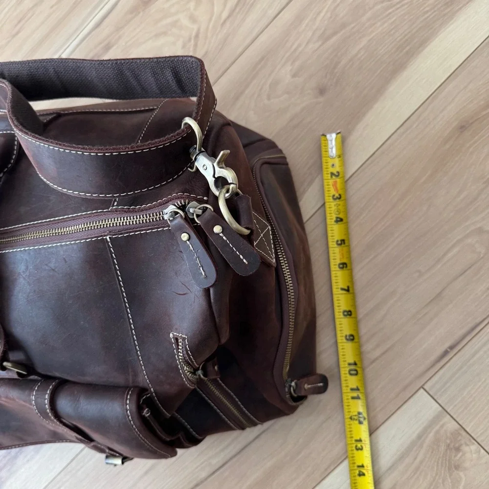 Brown Leather Duffle Bag Weekender Travel Luggage TEK Monogrammed